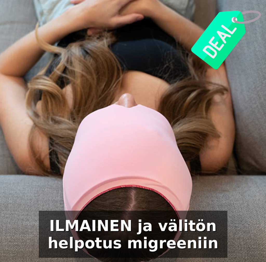 Migreeni kylmäpäähine -Silmänaamio turvonneille silmille - Kylmäterapia - Migreenilievitystuotteet - Moderni kylmäpakkausonne