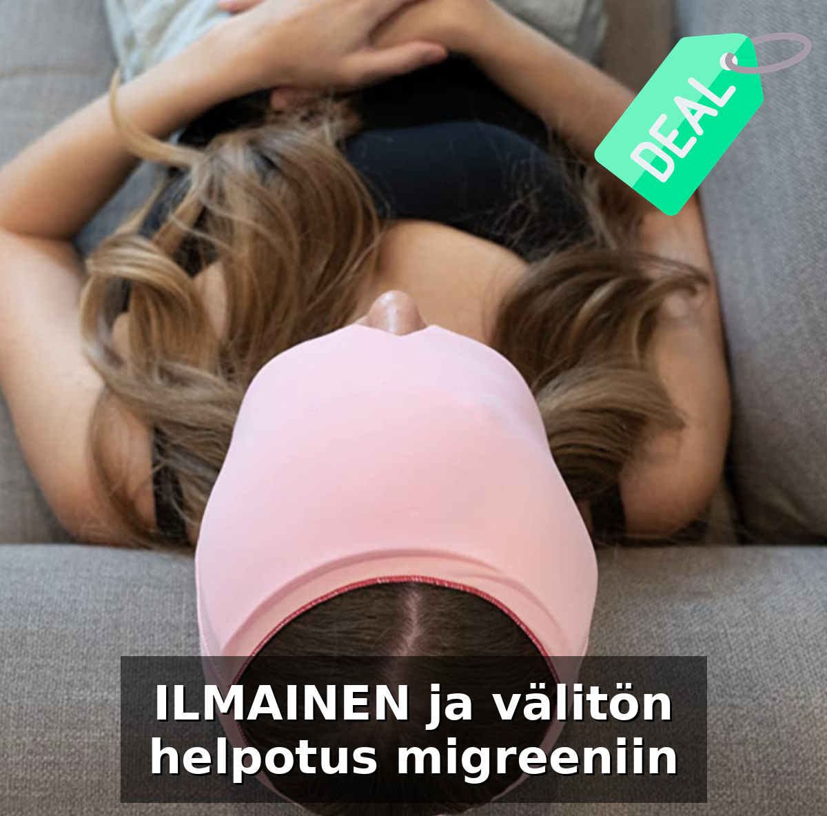 Migreeni kylmäpäähine -Silmänaamio turvonneille silmille - Kylmäterapia - Migreenilievitystuotteet - Moderni kylmäpakkausonne
